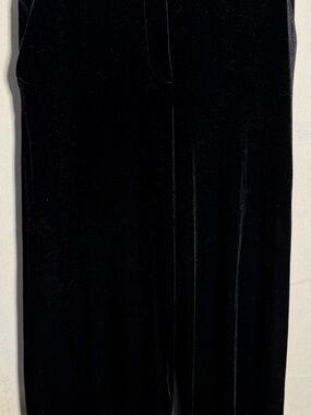 Tahari ASL Black Velvet Wide Leg Pants Size 10 Pull On Dressy Holiday Evening